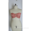 Ladies Pink Underwear With Pleated Buttons